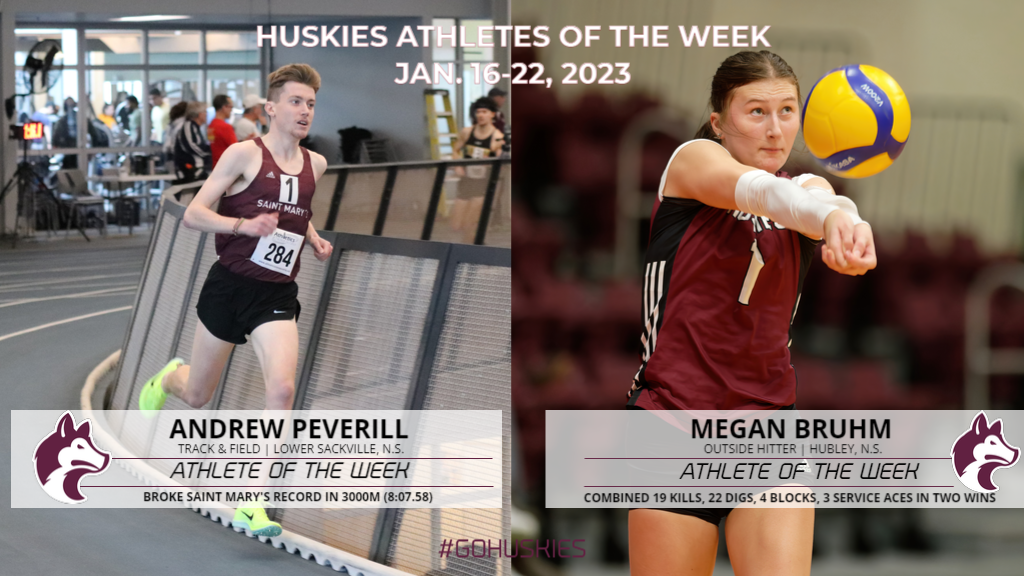 Peverill, Bruhm named Huskies Athletes of the Week: Jan. 16-22, 2023
