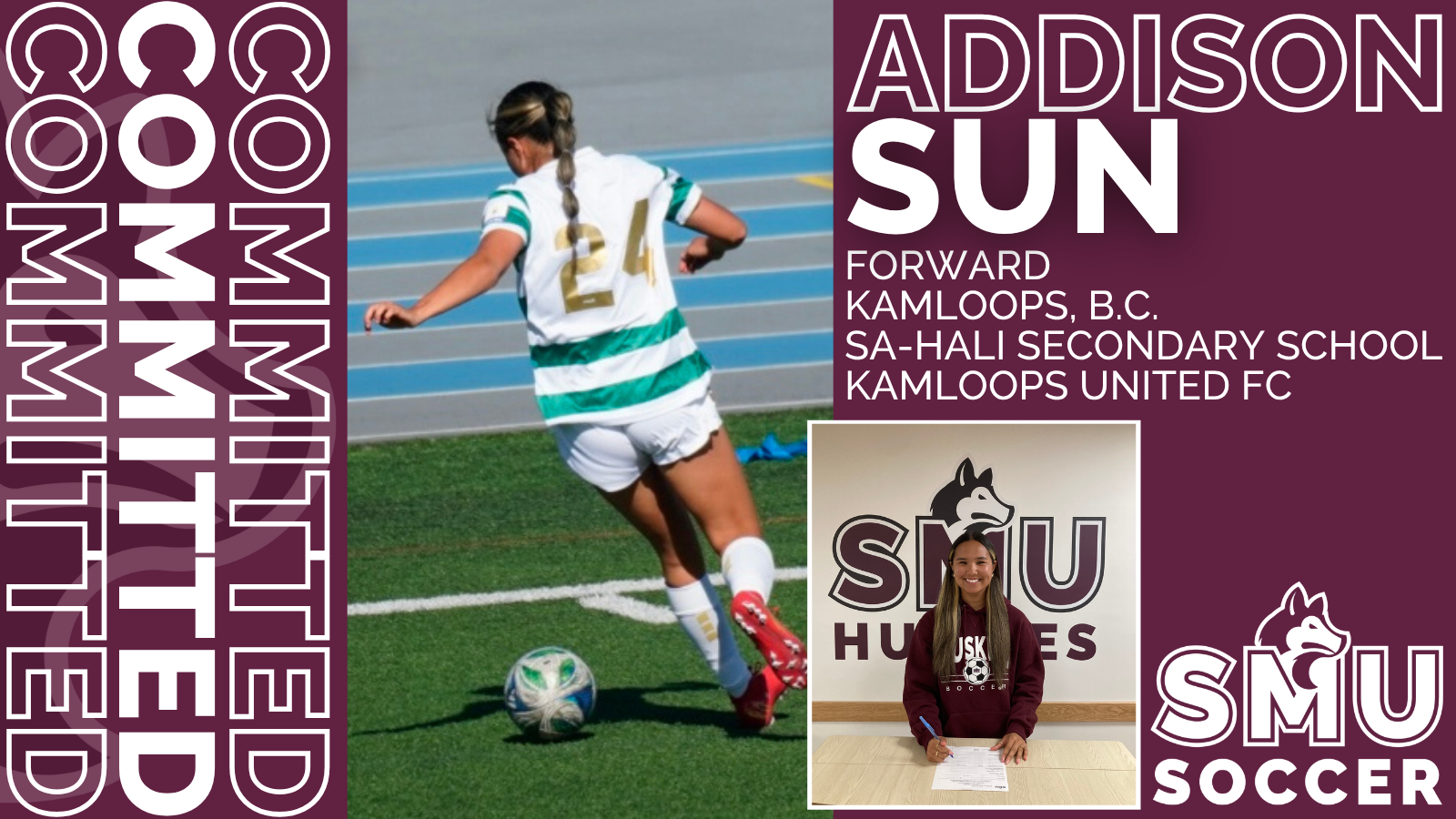 Huskies women&rsquo;s soccer announce commitment of forward Addison Sun